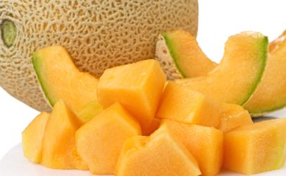 Fresh cantaloupe with juicy chunks ready to be eaten